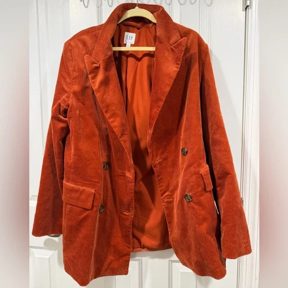 Gorgeous Spice Orange Corduroy Blazer 14 Tall - Picture 1 of 5
